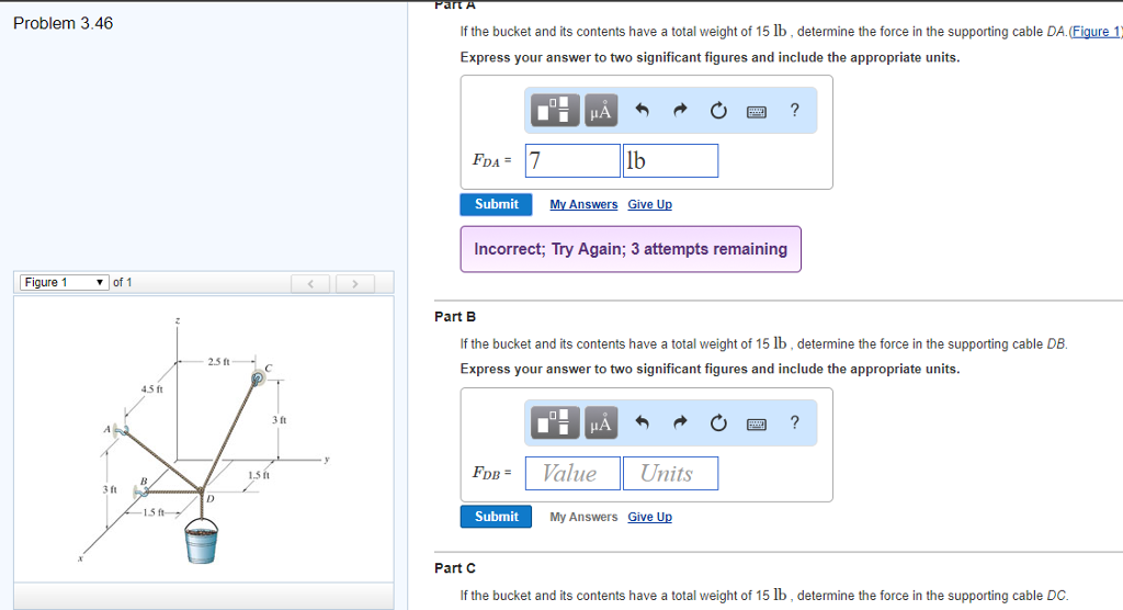 Solved Problem 3.46 If the bucket and its contents have a | Chegg.com