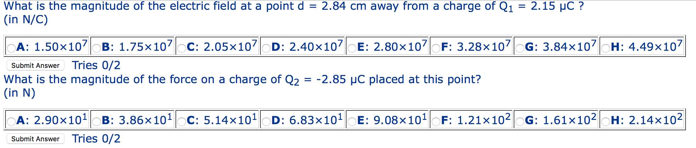 Solved What is the magnitude of the electric field at a | Chegg.com