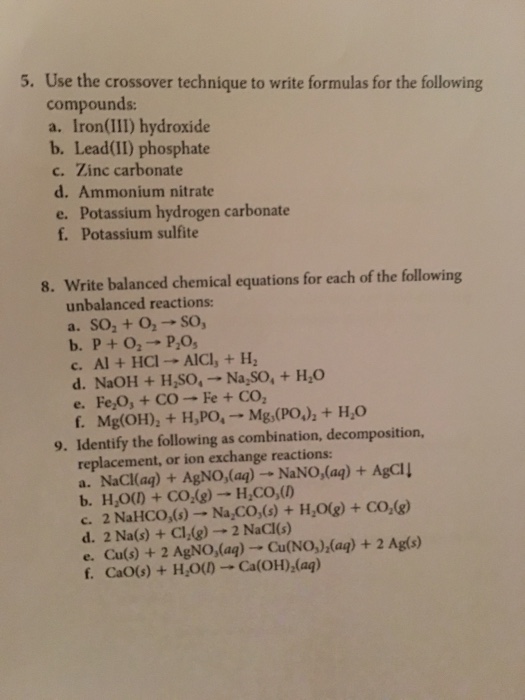 Solved Use the crossover technique to write formulas for the
