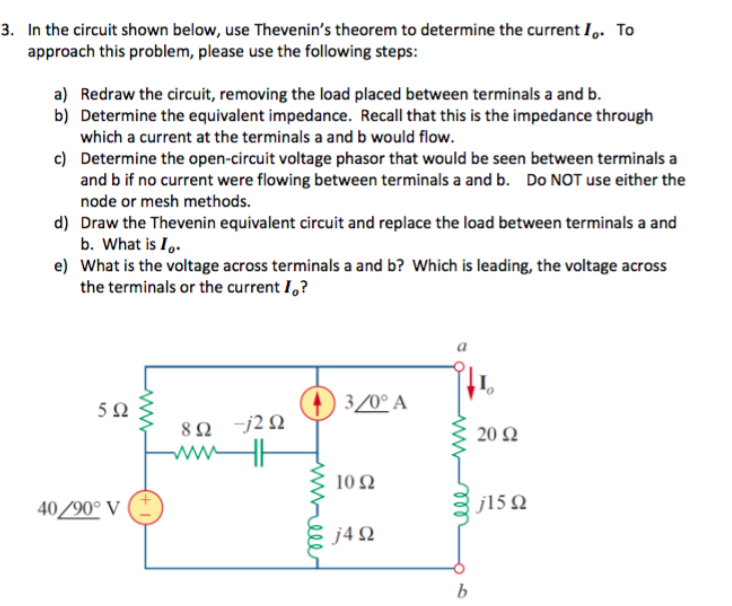 Solved 3. In the circuit shown below, use Thevenin's theorem | Chegg.com