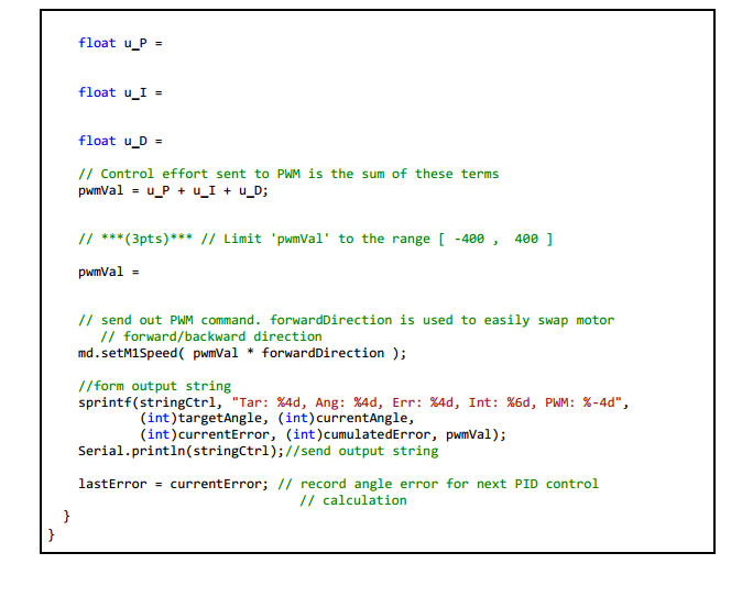 3. Please read the Arduino codes of P-controller for | Chegg.com