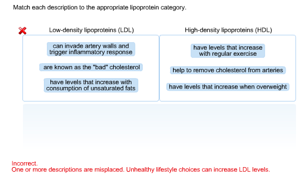 Solved Match each description to the appropriate lipoprotein | Chegg.com