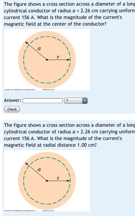 Solved The figure shows a cross section across a diameter of | Chegg.com