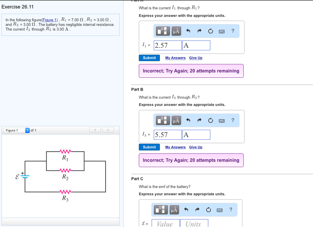 Solved Exercise 26.11 What is the current through R1? | Chegg.com