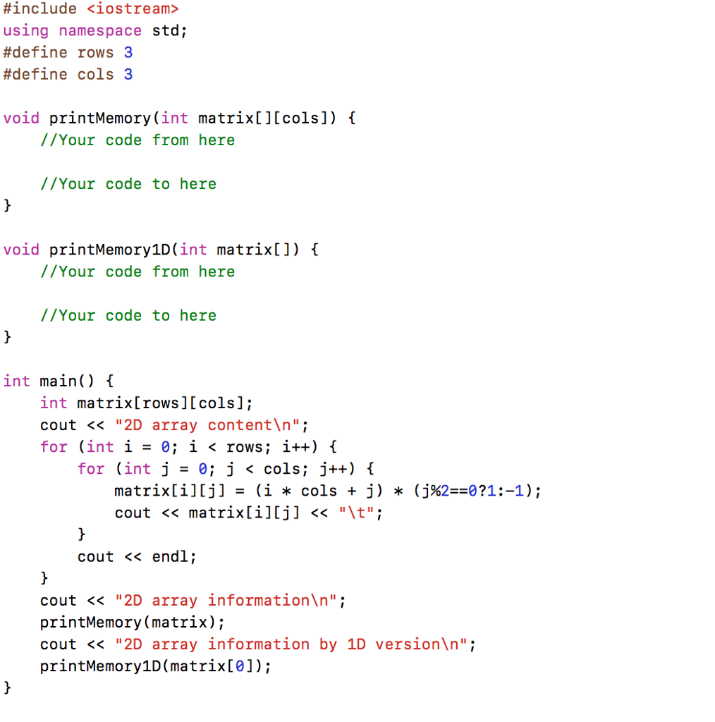 Solved In C++ The green are the questions and the rest of | Chegg.com