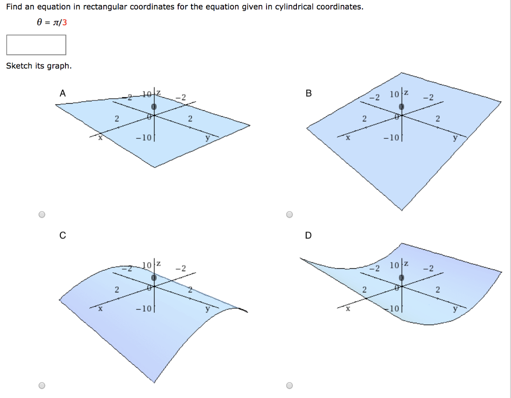 Solved Find an equation in rectangular coordinates for the | Chegg.com