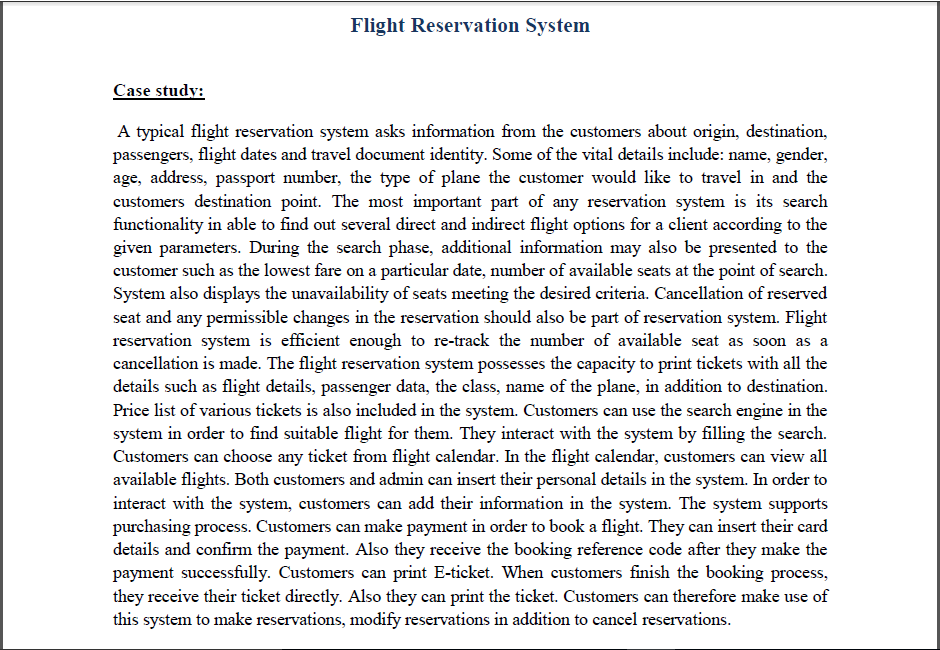 case study on flight reservation system