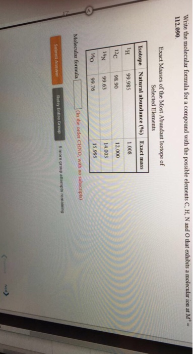 Solved Write The Molecular Formula For A Compound With Chegg Com