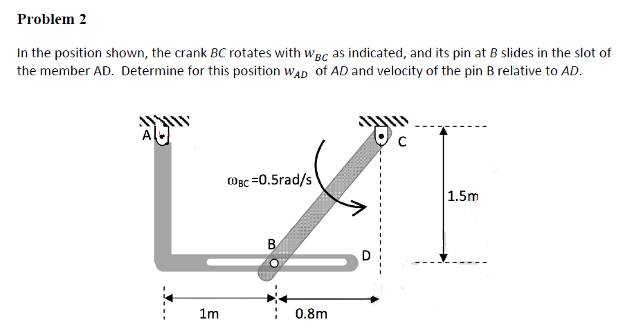 Solved In The Position Shown, The Crank BC Rotates With W_BC | Chegg.com