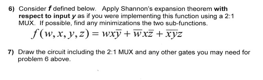 Solved 6) Consider f defined below. Apply Shannon's | Chegg.com