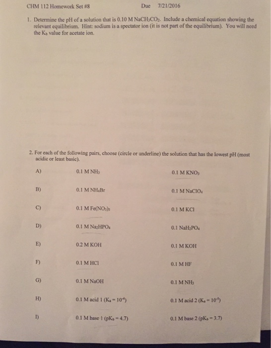 what is the ph of a 0.1 m basic solution choose