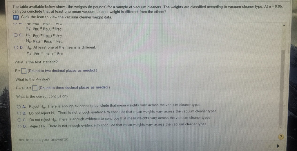 Solved The table available below shows the weights (in | Chegg.com