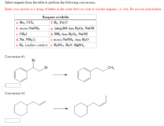 Solved Using the reagents listed in the table below, show | Chegg.com