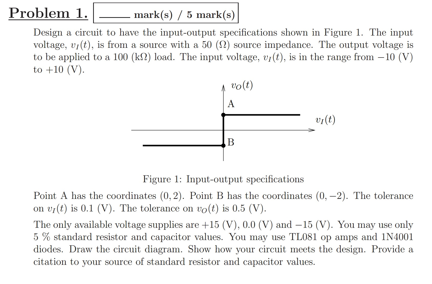 Solved Design a circuit to have the input-output | Chegg.com