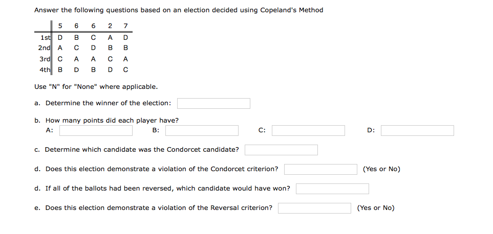 Solved Answer the following questions based on an election | Chegg.com