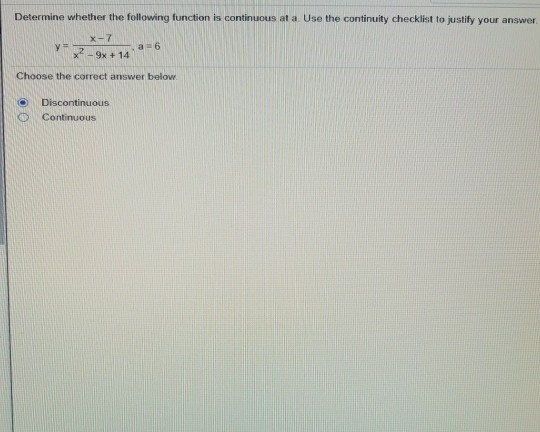 Solved Determine whether the following function is | Chegg.com
