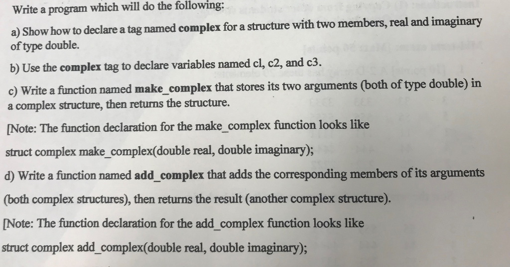 Solved Write a program which will do the following: a) Show | Chegg.com