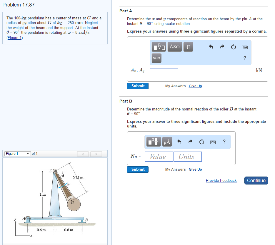 Solved The 100-kg pendulum has a center of mass at G and a | Chegg.com