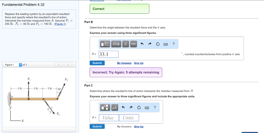 Solved Replace The Loading System By An Equivalent Resultant 