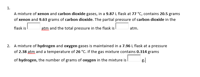 Solved 1 A Mixture Of Xenon And Carbon Dioxide Gases In A