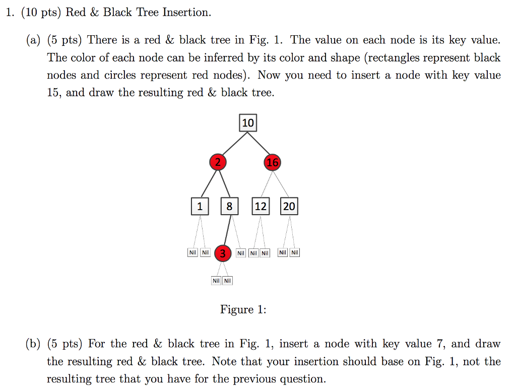 Solved Red & Black Tree Insertion. (a) There is a red & | Chegg.com