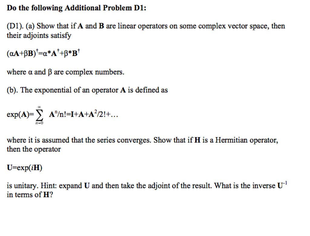 Solved Show That If A And B Are Linear Operators On Some | Chegg.com