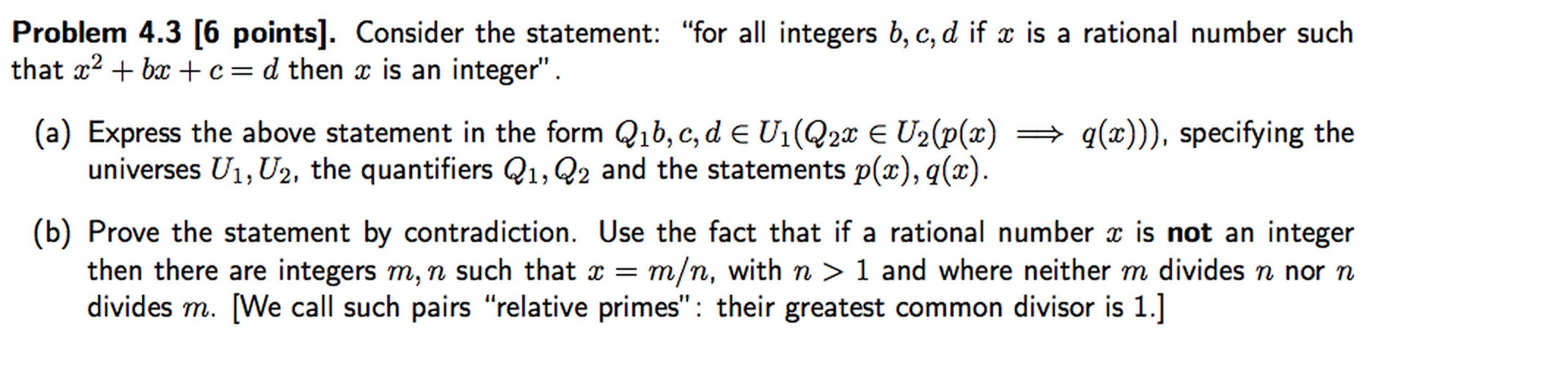 Solved Consider The Statement For All Integers B C D If