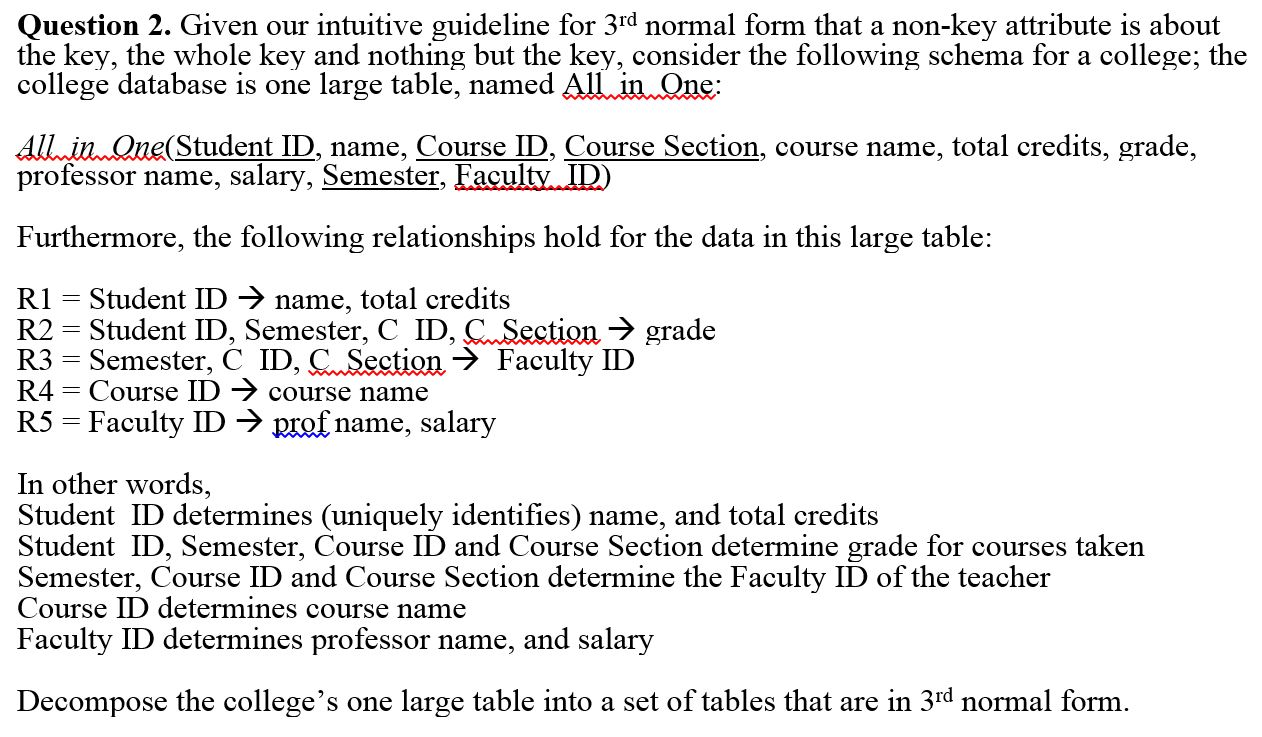 Solved Question 2 Given Our Intuitive Guideline For 3rd Chegg