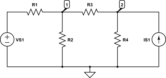 Solved In the circuit above, assume that the node 1 and node | Chegg.com