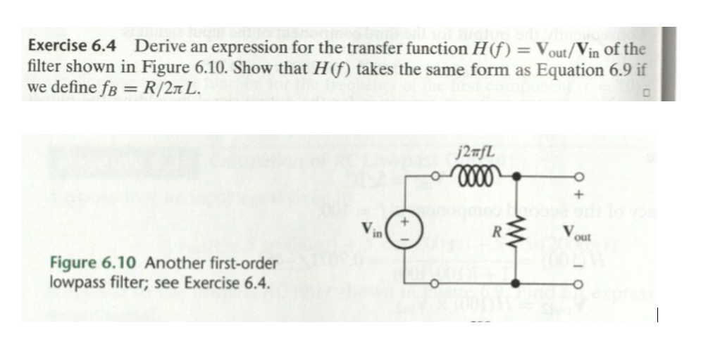 Solved Exercise 6.4 Derive an expression for the transfer