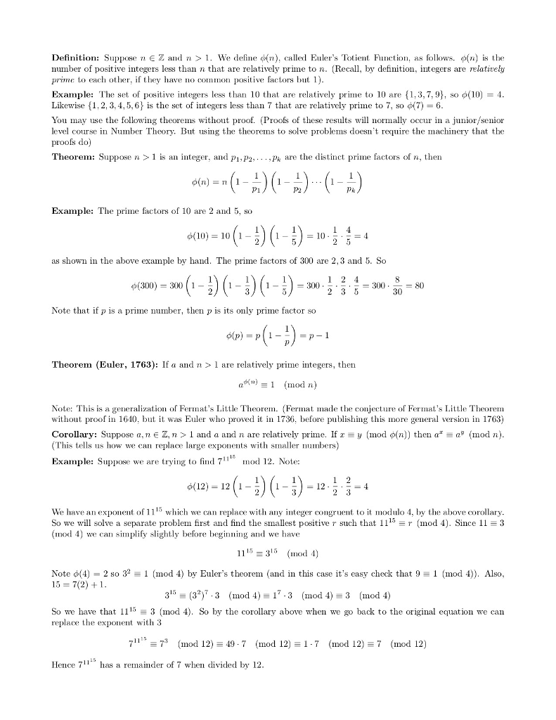 Solved Instructions: See Next Page For Helpful Theorems And | Chegg.com