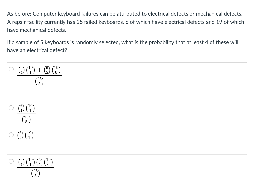 Solved As before Computer keyboard failures can be
