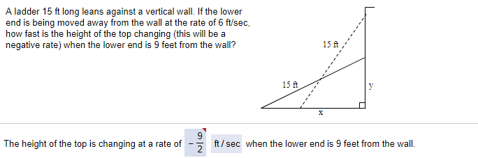 Solved A ladder 15 ft long leans against a vertical wall. If | Chegg.com