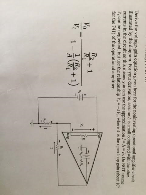 Solved Derive The Voltage Gain Equation Given Here For The Chegg