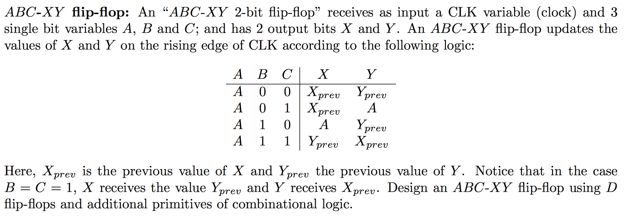 Solved: ABC-XY Flip-flop: An 