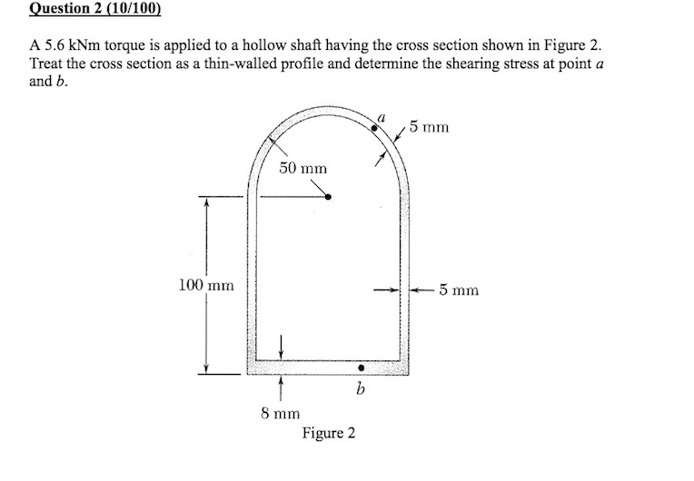 Solved A 5.6 k Nm torque is applied to a hollow shaft having | Chegg.com