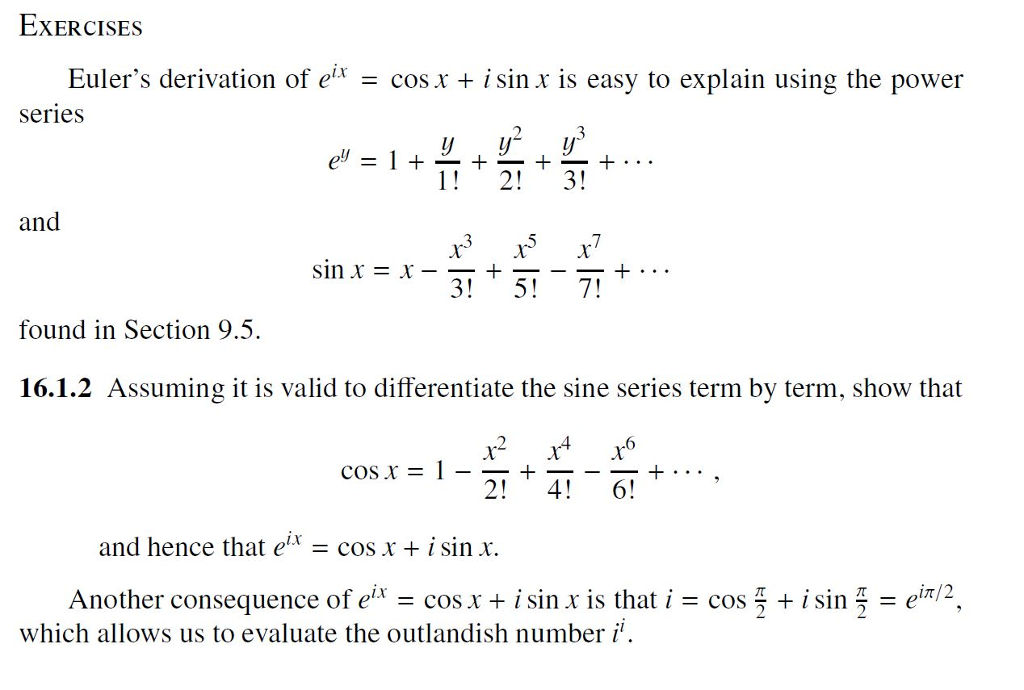 Solved Euler's Derivation Of E^ix Cos X I Sin A Is Easy, 46% OFF