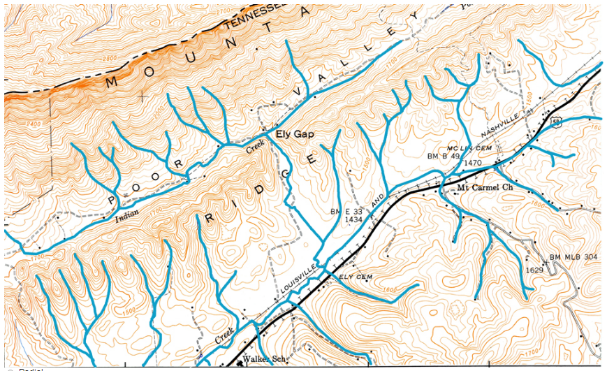 Solved Ewing Kentucky Map This area is along the folded