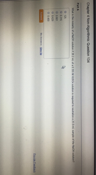 Solved What is the molarity of a NaOH solution if 28.2 mL of | Chegg.com