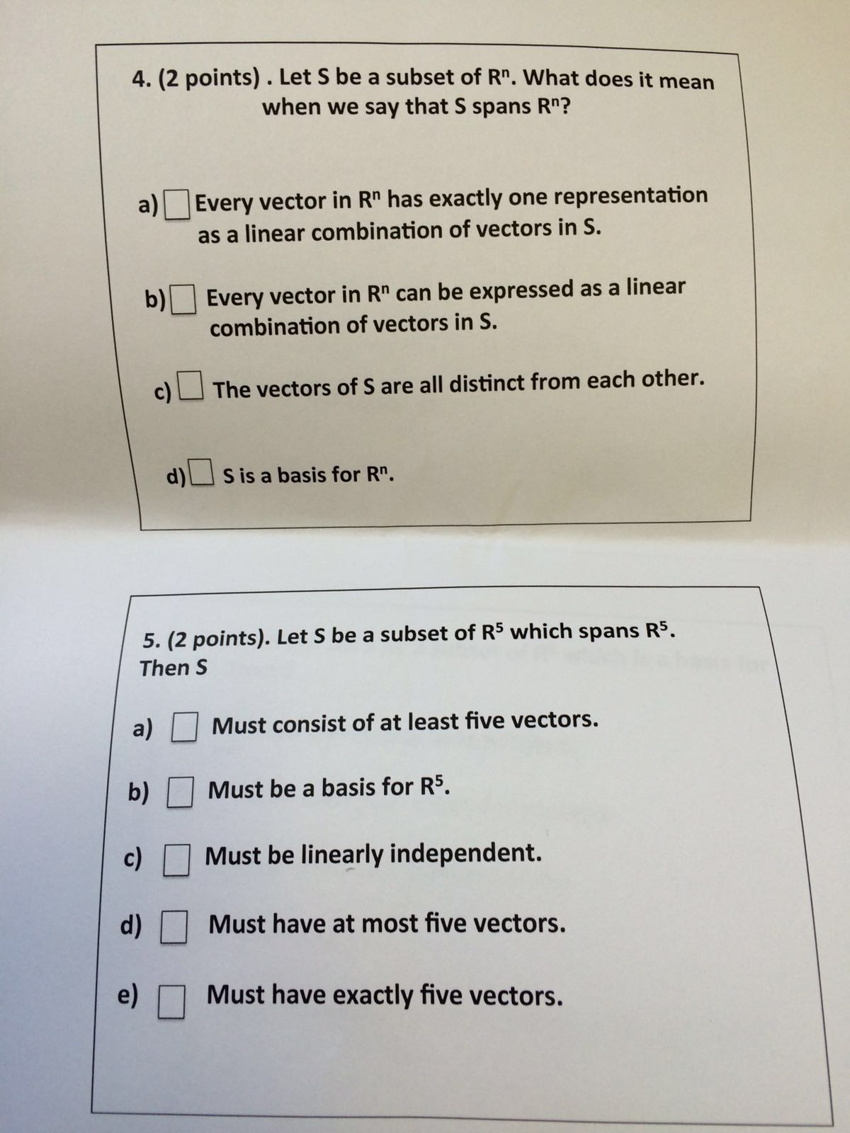 Solved Let S be a subset of R^n. What does it mean when we