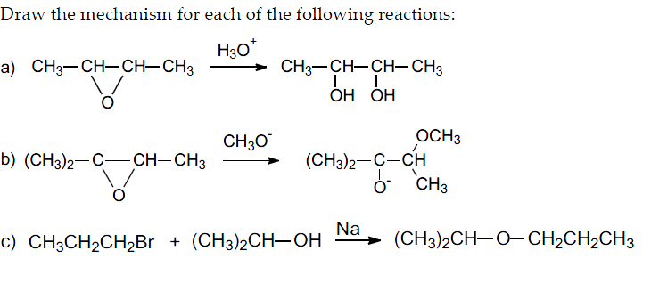 Solved Draw the mechanism for each of the following | Chegg.com