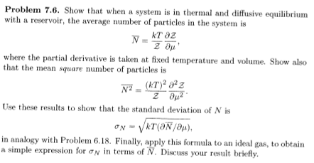 Solved Problem 7.6. Show that when a system is in thermal | Chegg.com