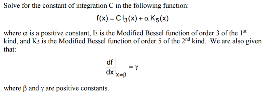 Solve for the constant of integration C in the | Chegg.com