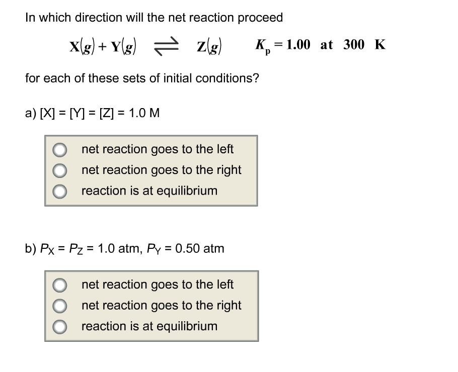 Solved In which direction will the net reaction proceed | Chegg.com