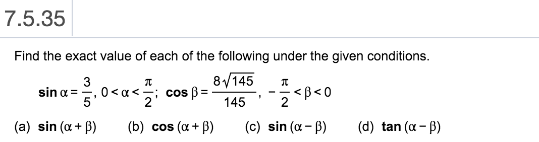 Solved Find the exact value of each of the following under | Chegg.com