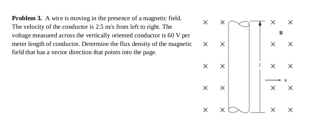 Solved Problem 3. A wire is moving in the presence of a | Chegg.com