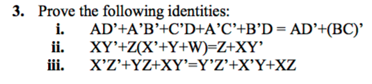 Solved Prove The Following Identities: | Chegg.com