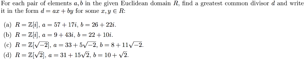 solved python code ,python code python code python... For each pair of elements a, b in the given Euclidean | Chegg.com