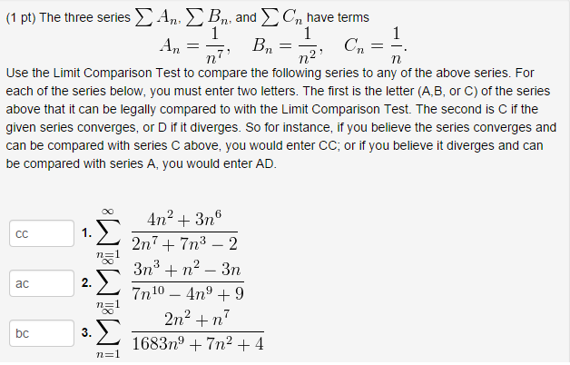 Solved Use The Limit Comparison Test To Compare The | Chegg.com