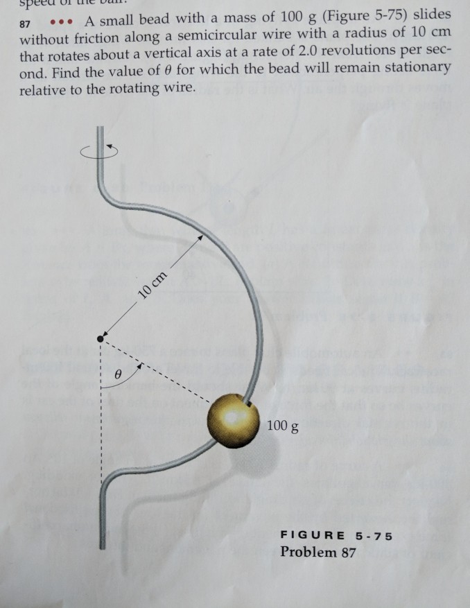 Solved 87 A small bead with a mass of 100 g (Figure 575)